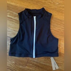 ZIP-UP SWIM MOCK NECK TOP, SKIMS SZ S